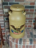 painted milk can with Eagle decor