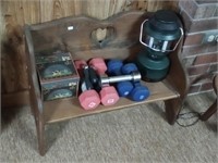 doll bench,lantern & weights