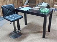 black desk & stool chair