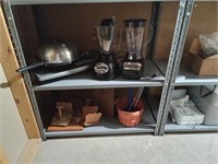 blenders,kitchen items,wood items (2 shelves)