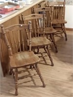 set of 4 oak chairs
