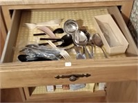 flatware & food items (in drawer & cabinet)