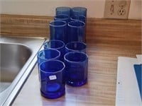 11 cobalt blue drinking glasses