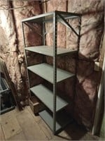 gray metal shelf