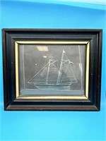 Framed String Art Of Yacht