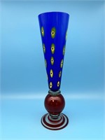 Jozefina Peacock Art Glass Vase
