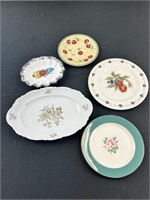 Lot Of 5 Vintage Décor Plates / Platter