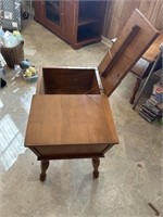 Solid wood end table (some top boards are loose