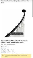 NeverRust Aluminum Single Curved Shower Rod Black