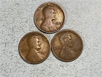 1910, 1911, 1911D Lincoln wheat cents