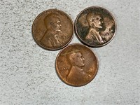 Two 1930, one 1932D Lincoln wheat cents