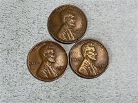 1937, 1937S, 1937D Lincoln wheat cents