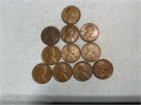 11 Lincoln wheat cents