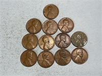 12 Lincoln wheat cents