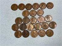 25 Lincoln wheat cents