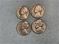 Four Jefferson nickels