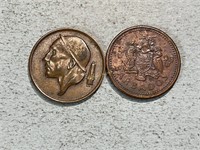 Two foreign coins