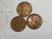 1925, 1925D, 1925S Lincoln wheat cents