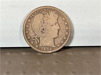 1892O Barber half dollar