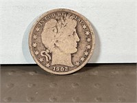 1902S Barber half dollar