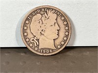 1906 Barber half dollar