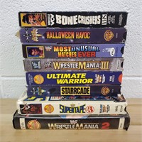 Lot Of 8 Wresting VHS Tapes