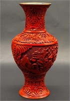 Chinese Lacquer Carved Cinnabar Vase