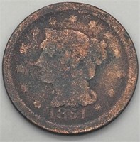 1851 Braided Hair Cent