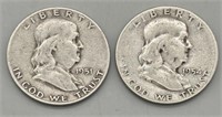 (2) 1951 D & 1954 S- 
Franklin Half Dollars