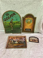 4x Old Timber Bar signs