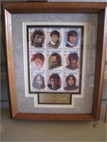 Framed, John Lennon Stamp collection