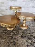 3 piece Gold Cake stand set wedding cake