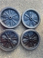 set of 4 plastic wheels