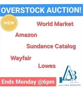 Amazon, World Market, Wayfair Overstock Auction ENDS 3-4