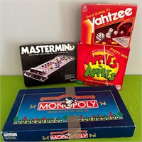 Games Mastermind, Monopoly Yahtzee Apples 2 Apples