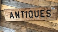 Wooden Sign Antiques 28 x 7