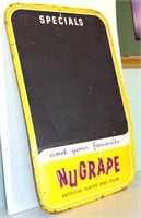 NuGRAPE SODA POP ADVERTISING MENU BOARD