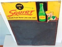 1956 SQUIRT SODA POP ADVERTISING MENU BOARD