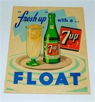 7UP SODA POP ADVERTISING SIGN LADY on FRONT (1948)