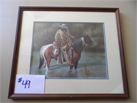 framed western picture