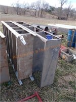 Two metal shelving units