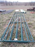 2 Green 14 foot pipe gates