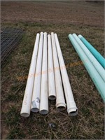 6 pieces of white 4 inch PVC pipe