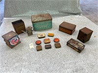 15 assorted antique tins