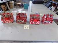 4 Empty Six Pack Collectible Coke Bottles