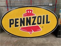 Original large Pennzoil masonite sign