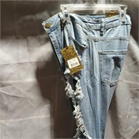 Women's Elastic High Denim Jeans Flared Pants