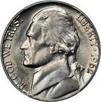 1962 US Nickel 5 Cent Coin - PR-70