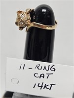 14 KARAT CAT RING WITH STONES