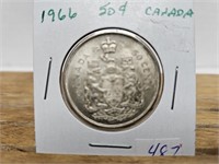 1966 50 CENT COIN UNC
